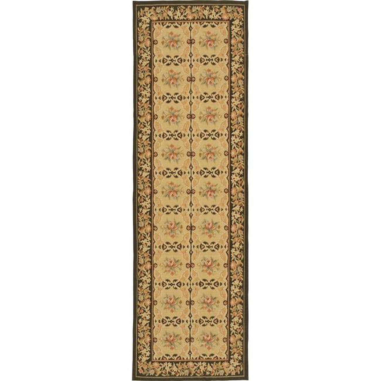 2 ft. 6 in. x 10 ft. Avignon Flat Woven Area Rug - Gold & Brown