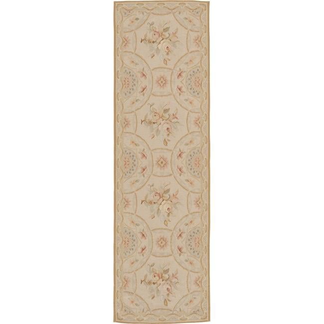 2 ft. 6 in. x 12 ft. Relms Flat Woven Area Rug - Ivory & Gold