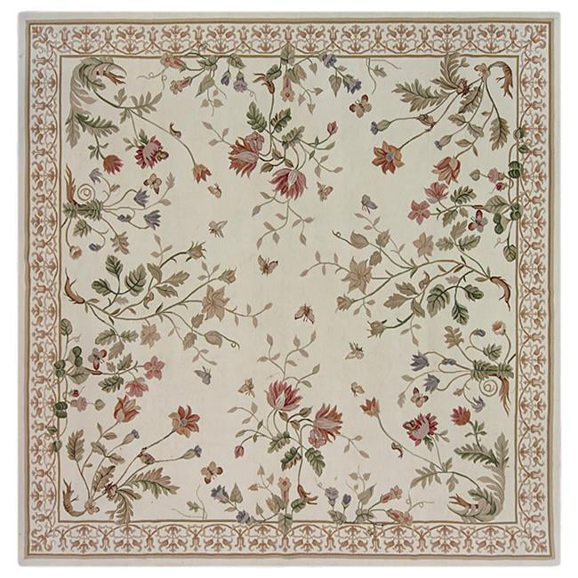 Picture of Aubusson Weave 973528 6 x 6 ft. Valan Flat Woven Round Area Rug&#44; Ivory & Ivory