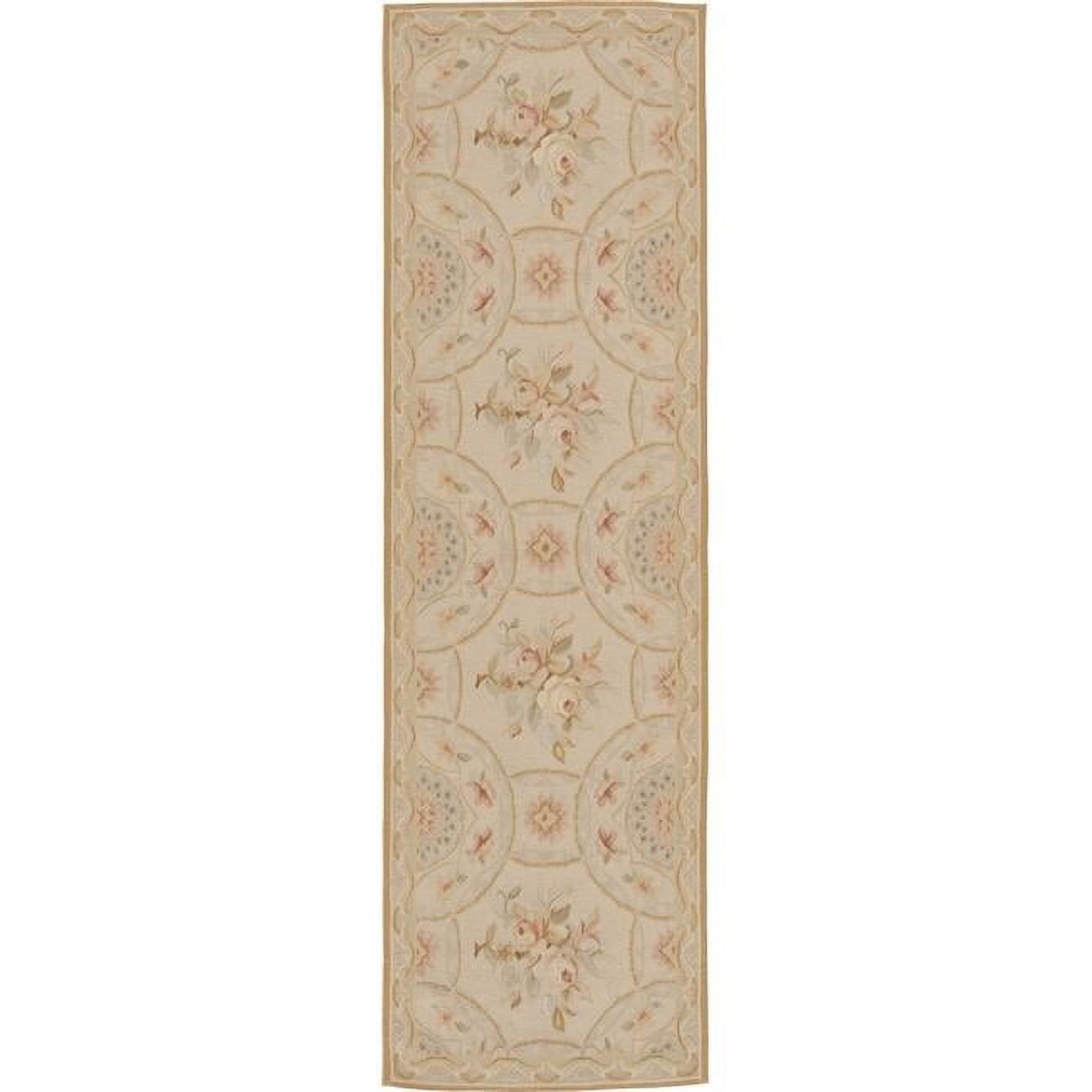 3 ft. 6 in. x 10 ft. 1 in. Relms Flat Woven Area Rug - Ivory & Gold