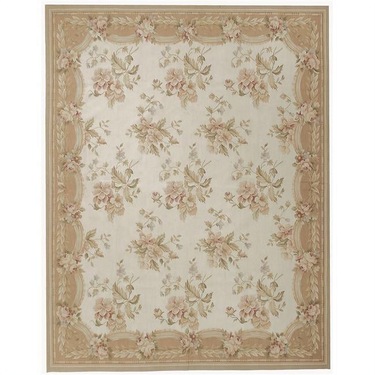 Belfort Flat Woven Area Rug - Ivory & Peach - 3 x 5 ft.