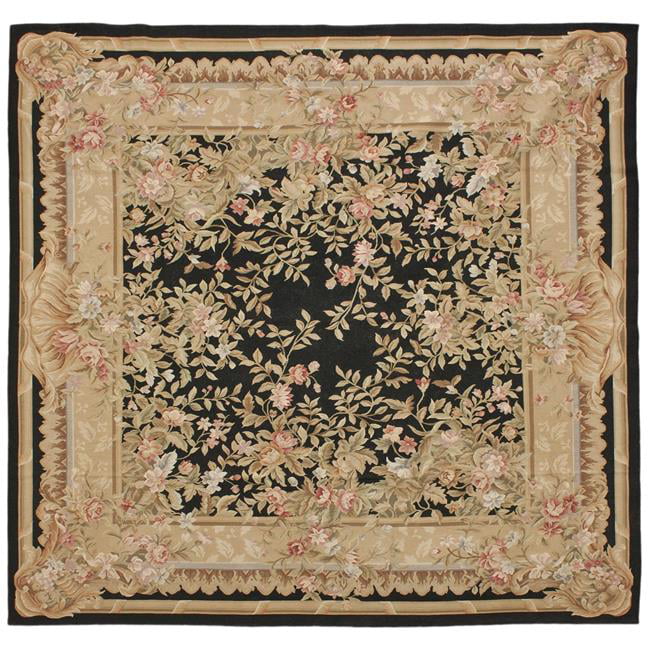 Marse Flat Woven Square Area Rug - Black - 13 ft. 11 in. x 14 ft. 3 in.