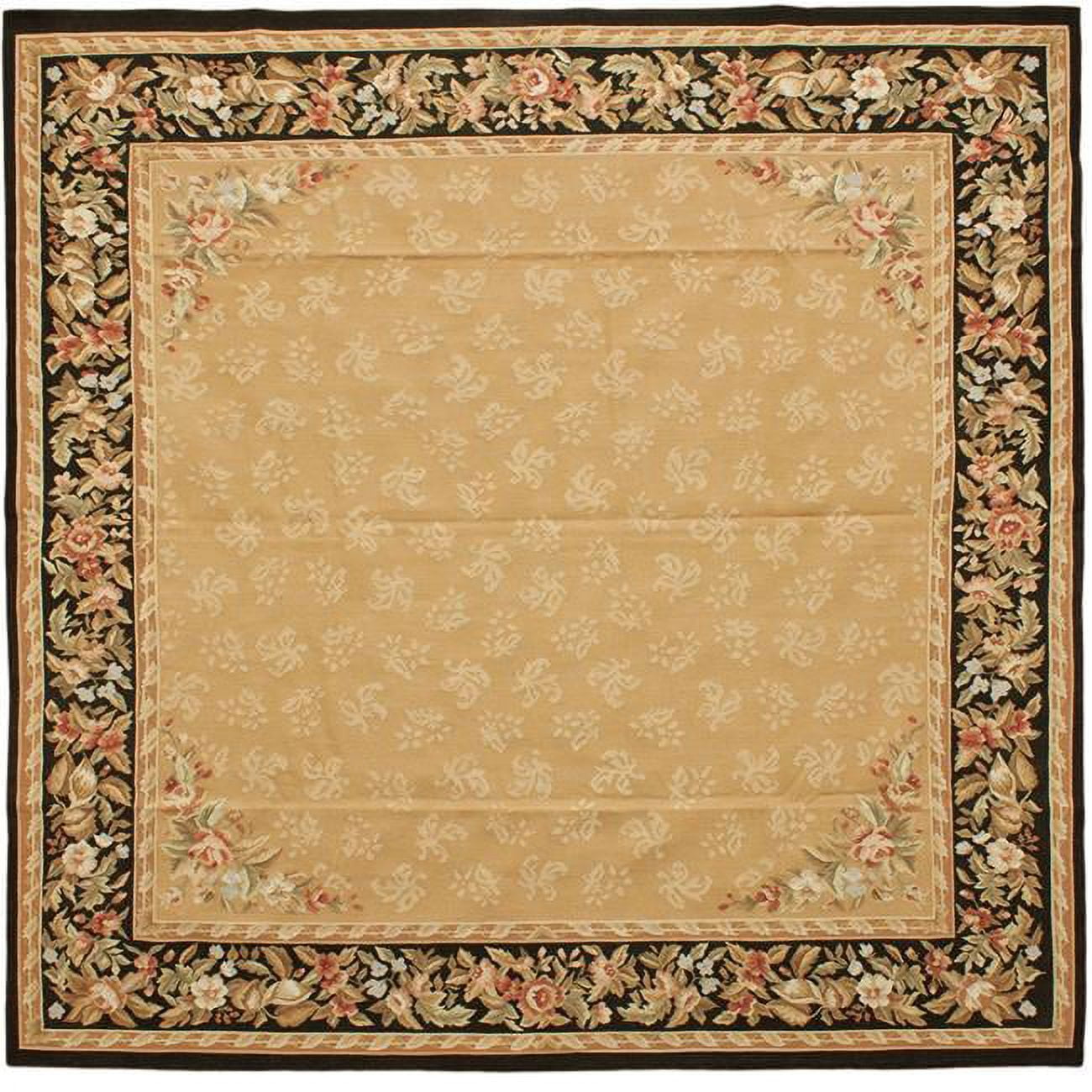 Picture of Aubusson Weave 973825 5 ft. 11 in. x 6 ft. 2 in. Rennes Flat Woven Round Area Rug&#44; Gold & Black