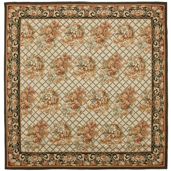 Picture of Aubusson Weave 973855 5 ft. 11 in. x 6 ft. 1 in. Lyon Flat Woven Round Area Rug&#44; Ivory & Charcoal
