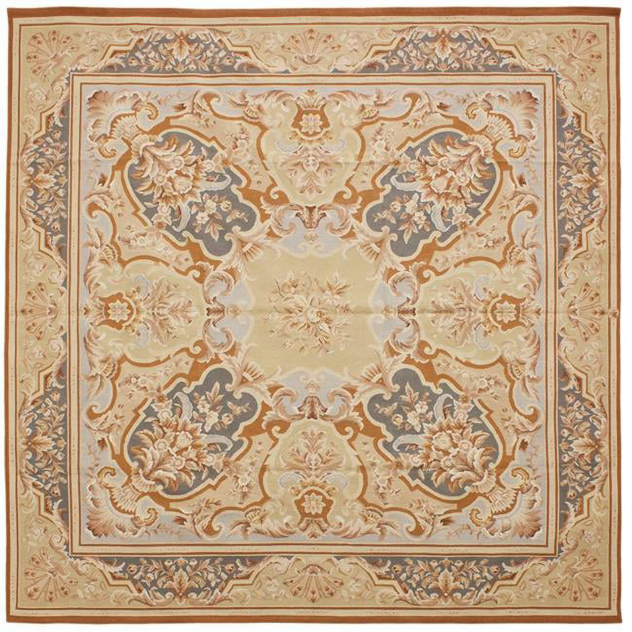 Picture of Aubusson Weave 973904 6 ft. x 6 ft. 1 in. Etien Flat Woven Round Area Rug&#44; Light Green & Blue
