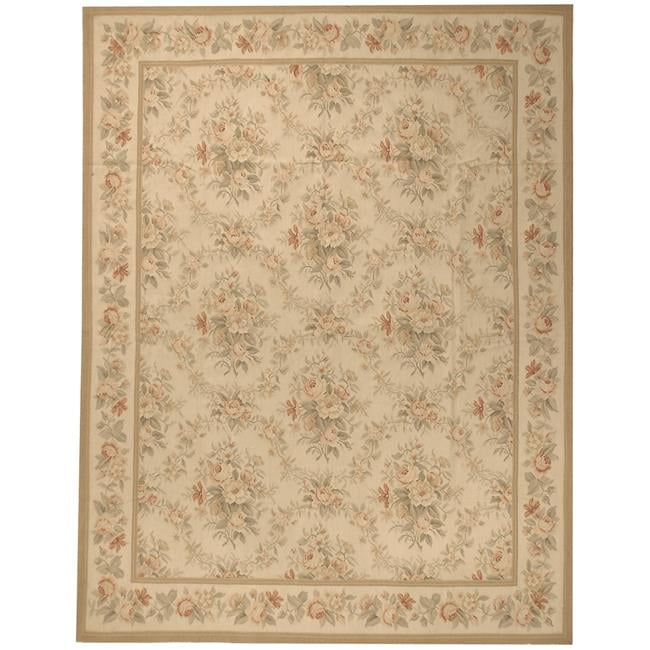 3 x 5 ft. Niort Flat Woven Area Rug - Cream & Cream