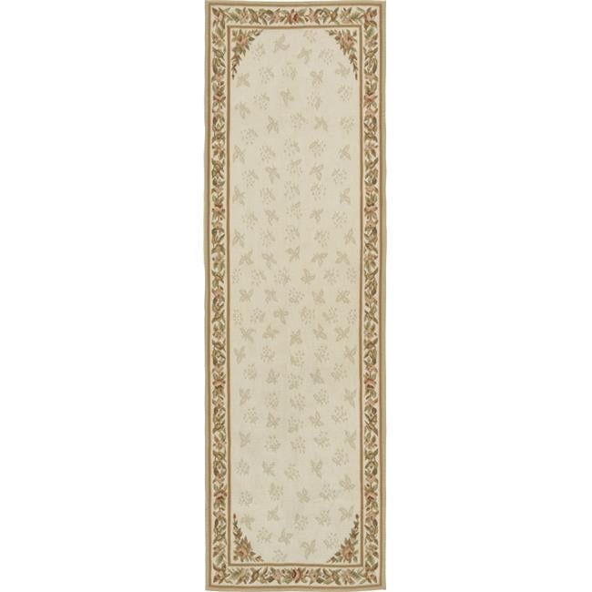 Picture of Aubusson Weave 973963 6 x 6 ft. 2 in. Rennes Flat Woven Round Area Rug&#44; Ivory & Ivory