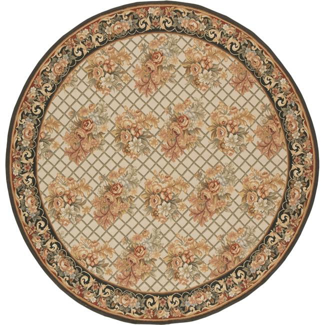 Picture of Aubusson Weave 981038 8 x 8 ft. Lyon Flat Woven Round Area Rug&#44; Ivory & Charcoal