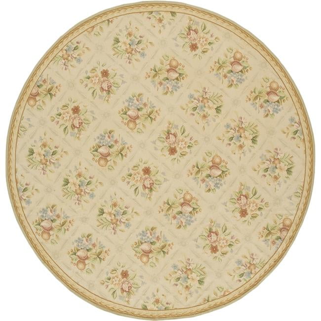 Picture of Aubusson Weave 981156 8 x 8 ft. Arras Flat Woven Round Area Rug&#44; Ivory & Beige