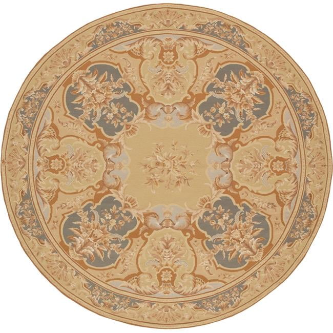 Picture of Aubusson Weave 981400 6 x 6 ft. Etien Flat Woven Round Area Rug&#44; Ivory & Blue