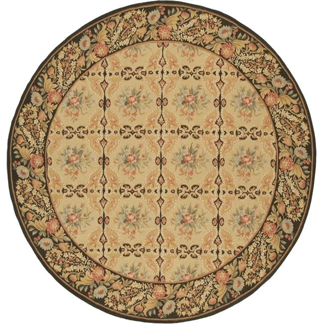 Picture of Aubusson Weave 981789 10 x 10 ft. Avignon Flat Woven Round Area Rug&#44; Ivory & Dark Brown