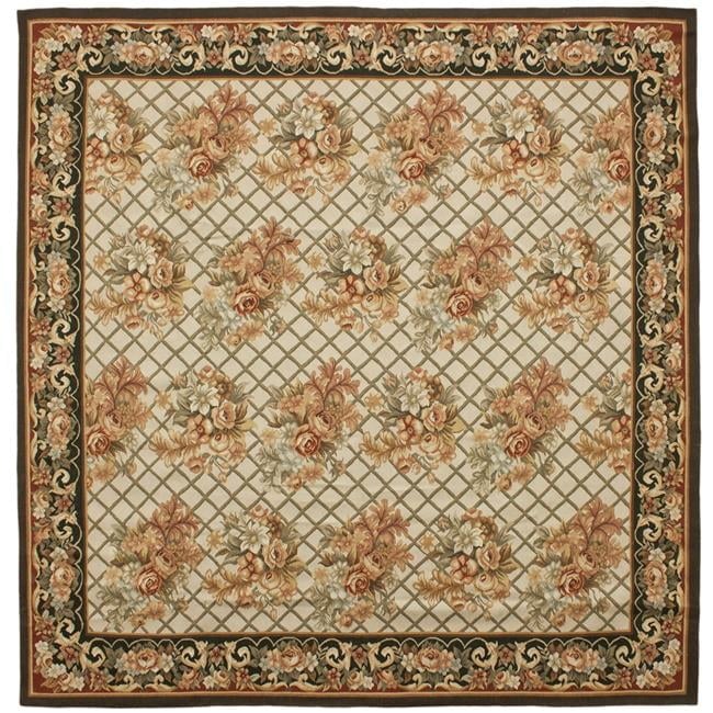 Lyon Flat Woven Square Area Rug - Ivory & Charcoal - 8 x 8 ft.
