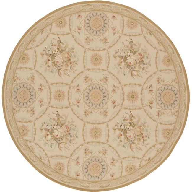 Picture of Aubusson Weave 981807 6 x 6 ft. Reims Flat Woven Round Area Rug&#44; Ivory & Gold