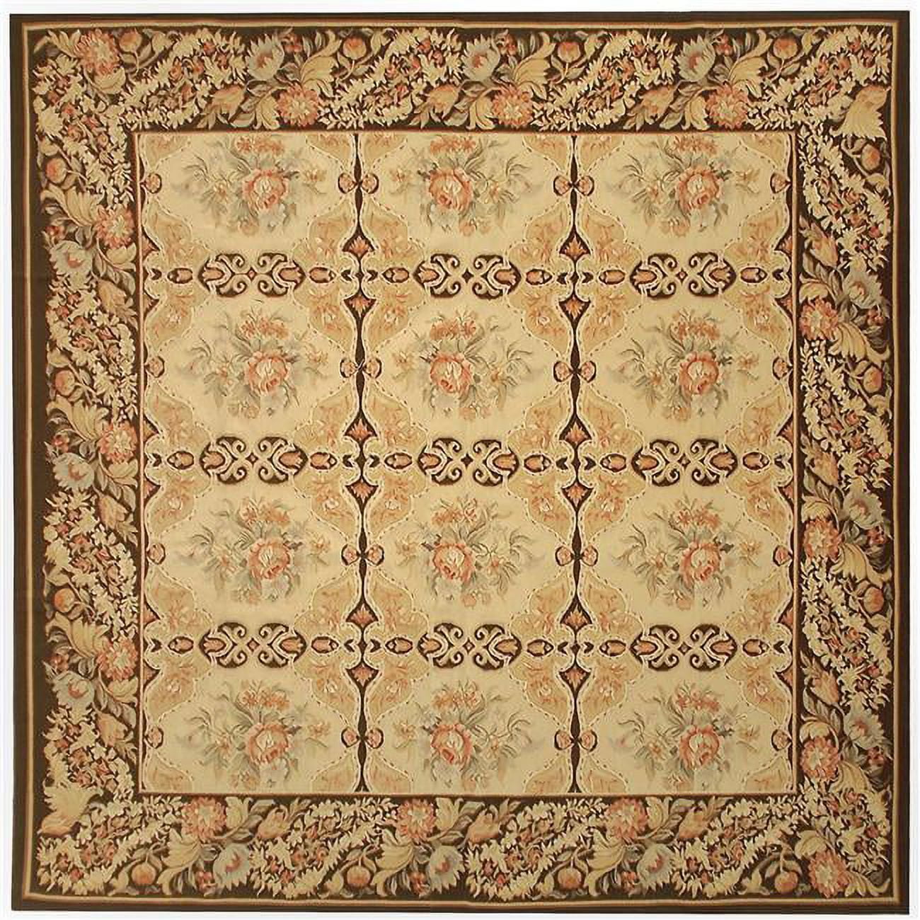 10 x 10 ft. Avignon Flat Woven Square Area Rug - Gold & Dark Brown