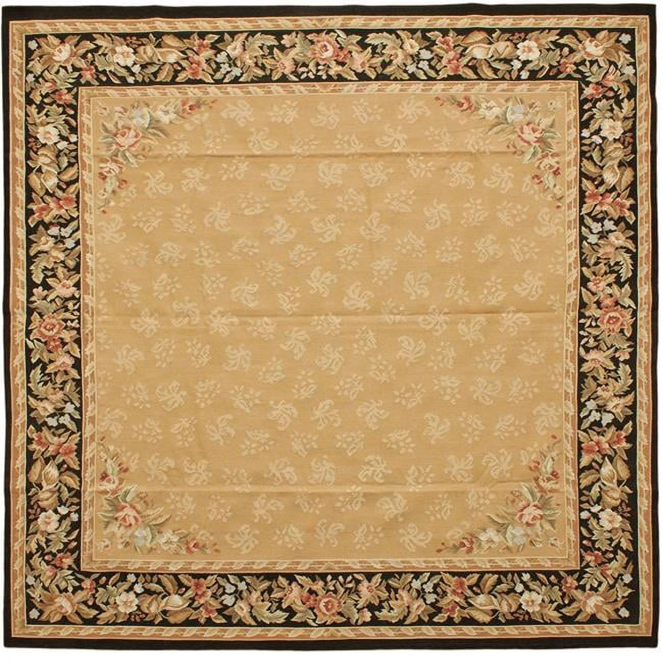 Rennes Flat Woven Square Area Rug - Gold & Black - 8 x 8 ft.