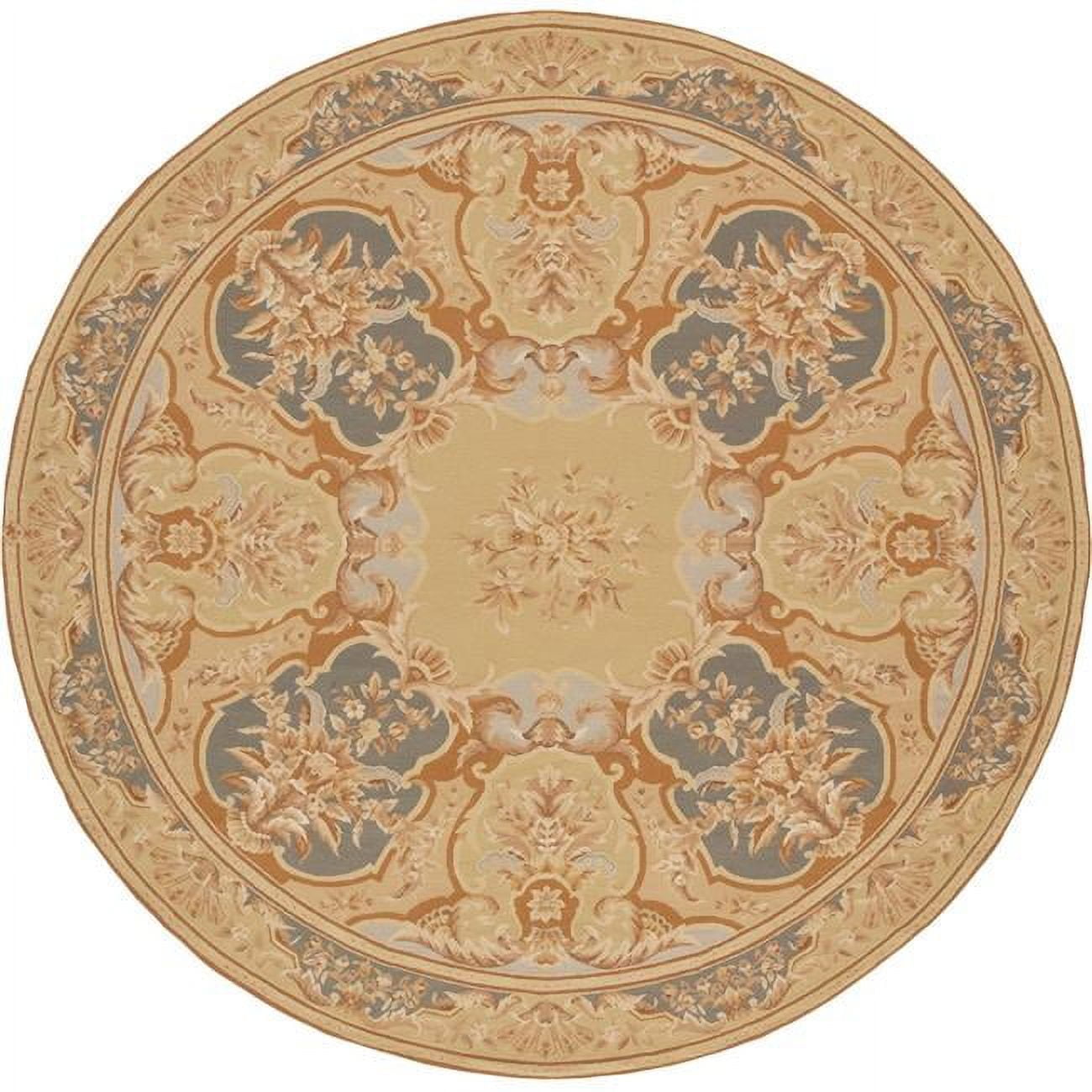 Picture of Aubusson Weave 981854 8 x 8 ft. Etien Flat Woven Round Area Rug&#44; Ivory & Blue