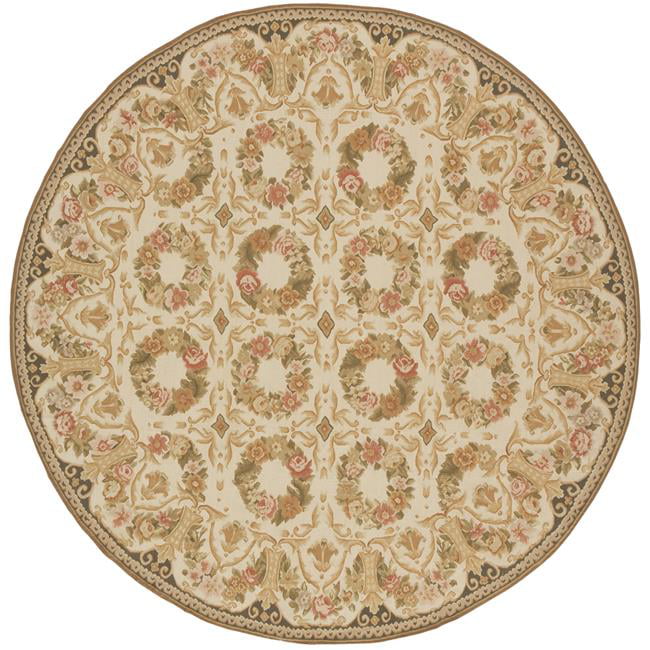 Bayonne Flat Woven Round Area Rug - Cream - 6 x 6 ft.