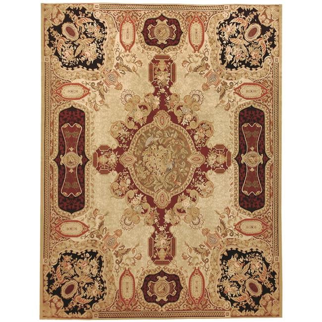 8 x 10 ft. Louis XV Flat Woven Area Rug - Gold & Black