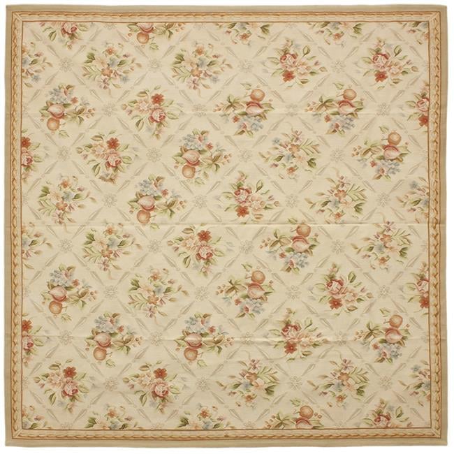 8 x 8 ft. Arras Flat Woven Square Area Rug - Ivory & Beige