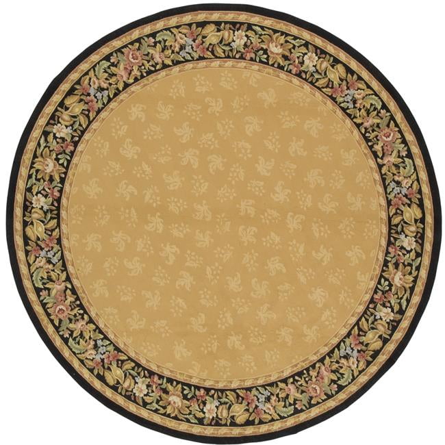 Rennes Flat Woven Round Area Rug - Gold & Black - 8 x 8 ft.