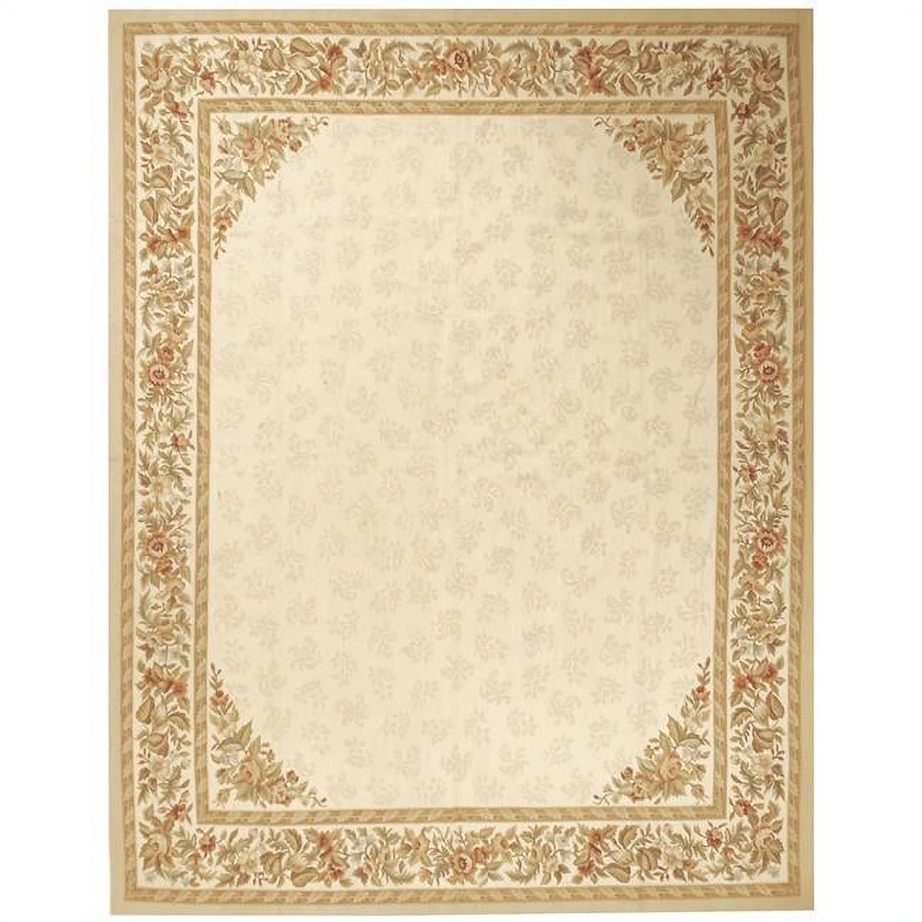 9 x 12 ft. Rennes Flat Woven Area Rug - Ivory & Ivory
