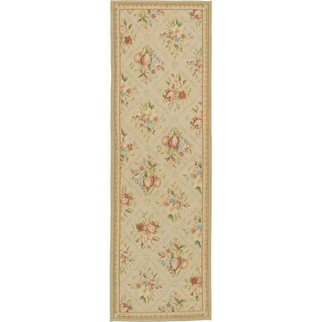 982128 2 ft. 6 in. x 12 ft. Arras Flat Woven Area Rug, Ivory & Beige