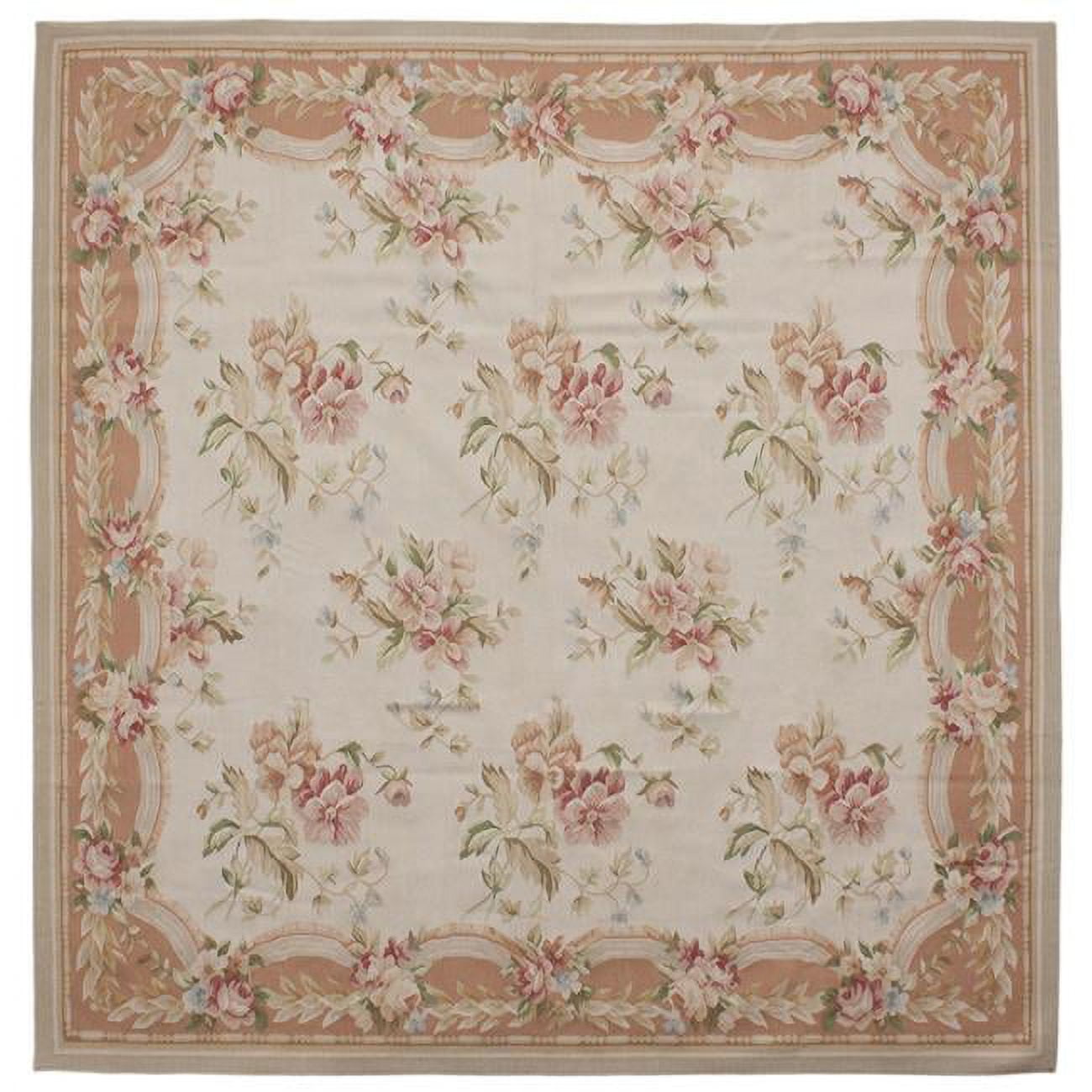 12 x 12 ft. Belfort Flat Woven Square Area Rug - Ivory & Peach