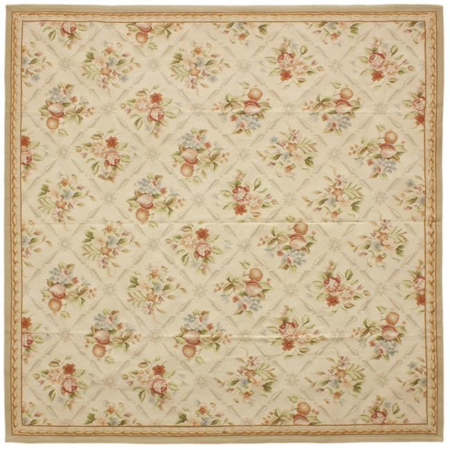 10 x 10 ft. Arras Flat Woven Square Area Rug - Ivory & Beige