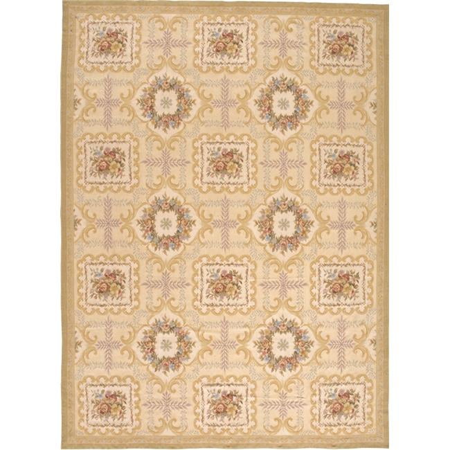 4 x 6 ft. Berna Flat Woven Area Rug - Ivory & Gold