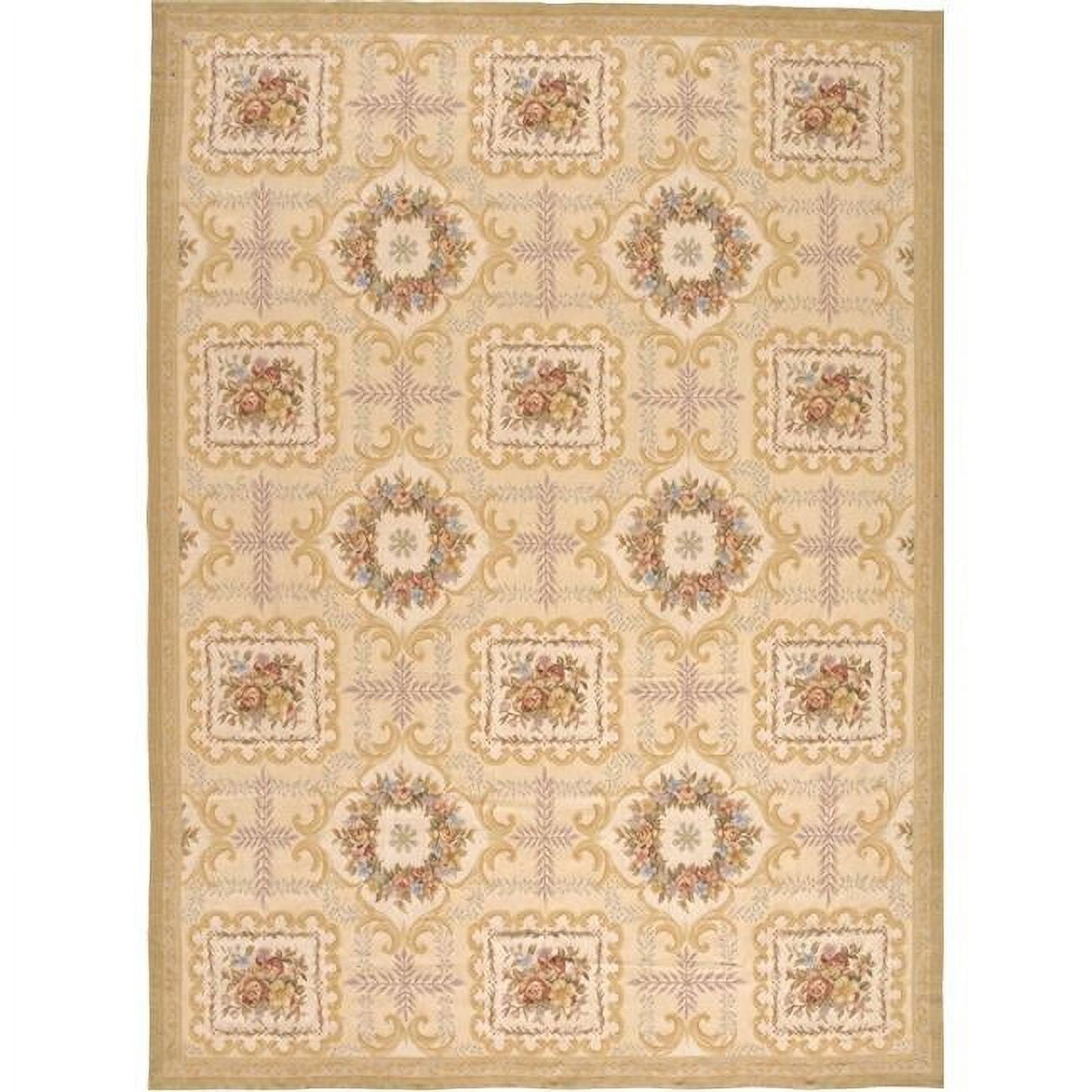 982425 9 x 12 ft. Berna Flat Woven Area Rug, Ivory & Gold