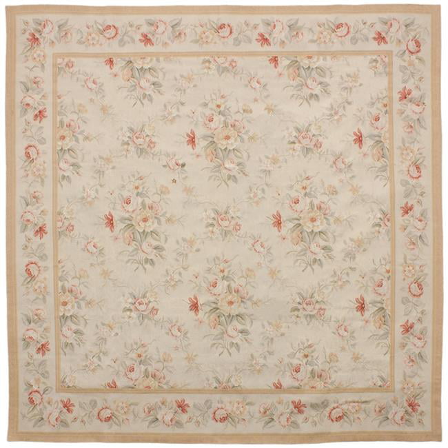 Niort Flat Woven Square Area Rug - Cream & Cream - 10 x 10 ft.