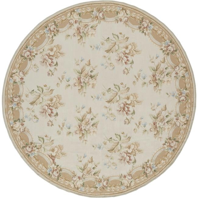14 x 14 ft. Belfort Flat Woven Round Area Rug - Ivory & Peach