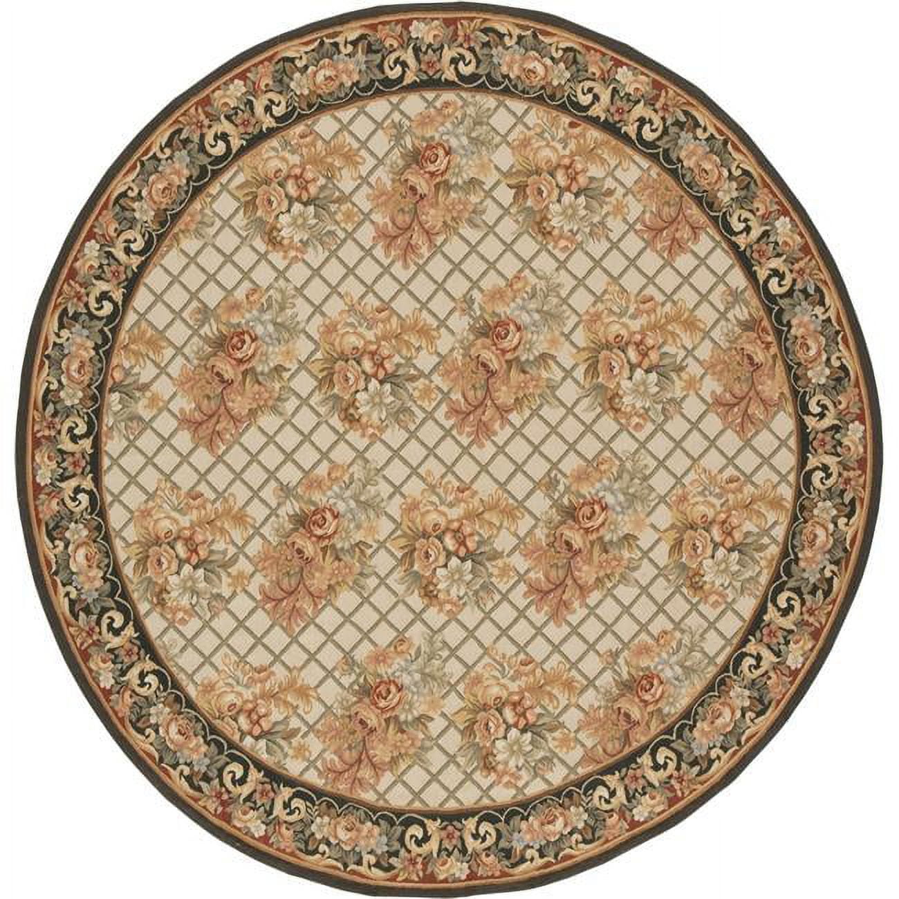 6 x 6 ft. Lyon Flat Woven Round Area Rug - Ivory & Charcoal