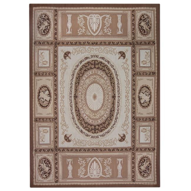 Ab005 Flat Woven Area Rug - Brown - 7 ft. 8 in. x 10 ft. 6 in.