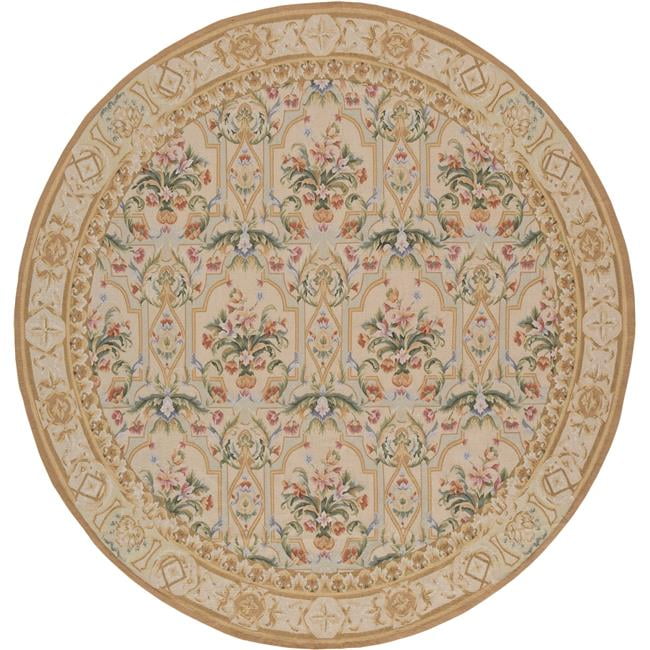 982736 14 x 14 ft. Savoie Flat Woven Round Area Rug, Cream
