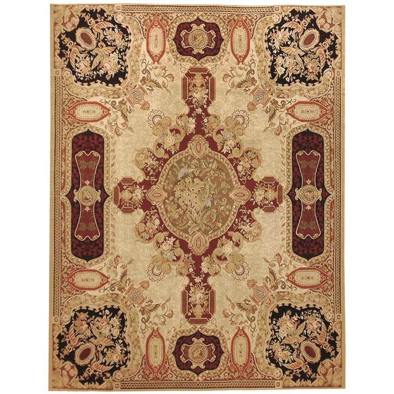 4 x 6 ft. Louis XV Flat Woven Area Rug - Gold & Black