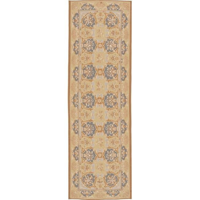 2 ft. 6 in. x 10 ft. Etien Flat Woven Area Rug - Ivory & Blue