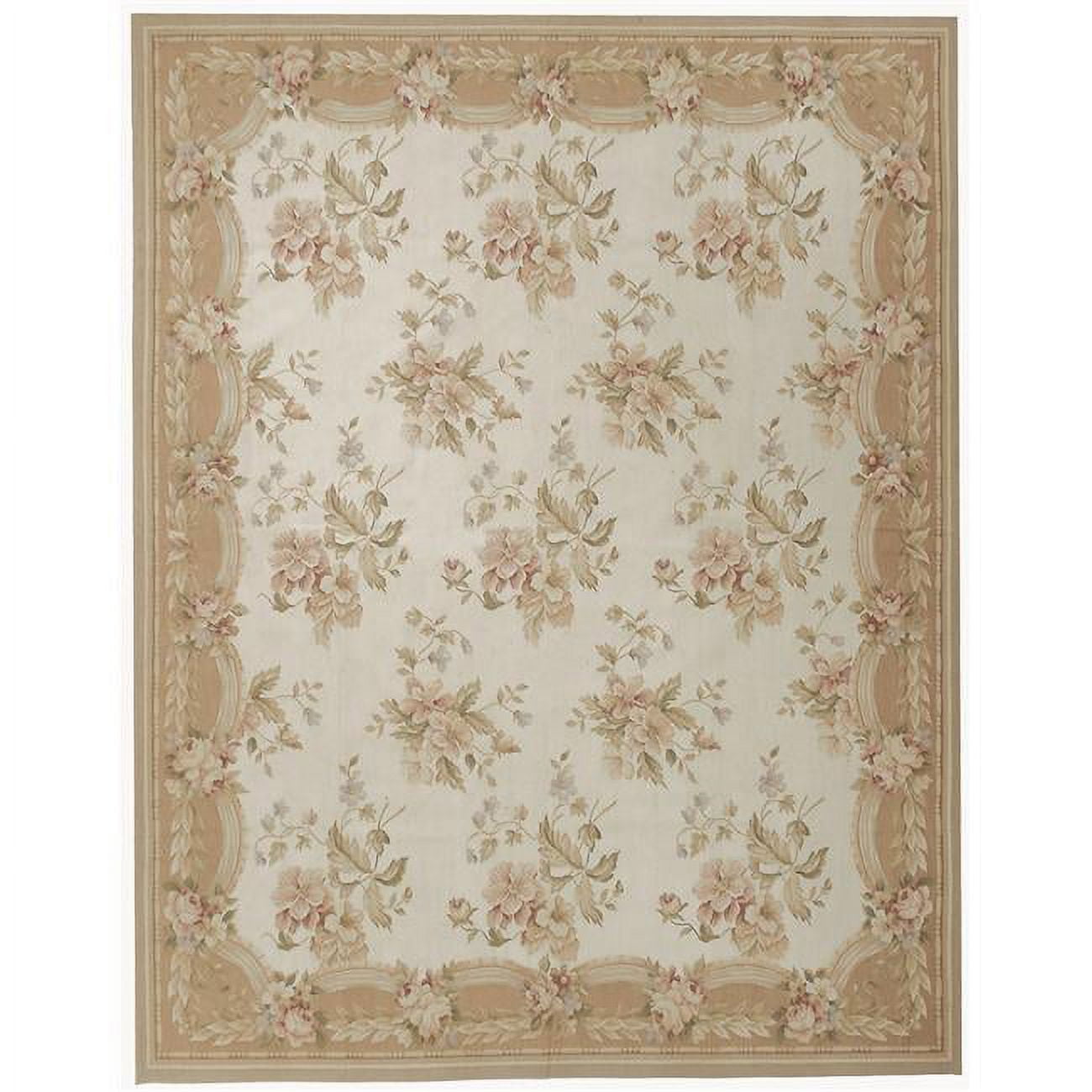 Belfort Flat Woven Area Rug - Ivory & Peach - 12 x 18 ft.