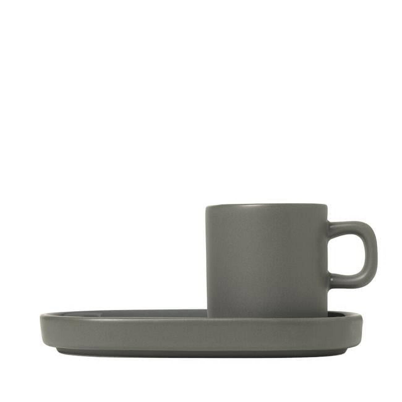 Picture of Blomus 63972 Pilar Espresso Cups with Trays&#44; Pewter