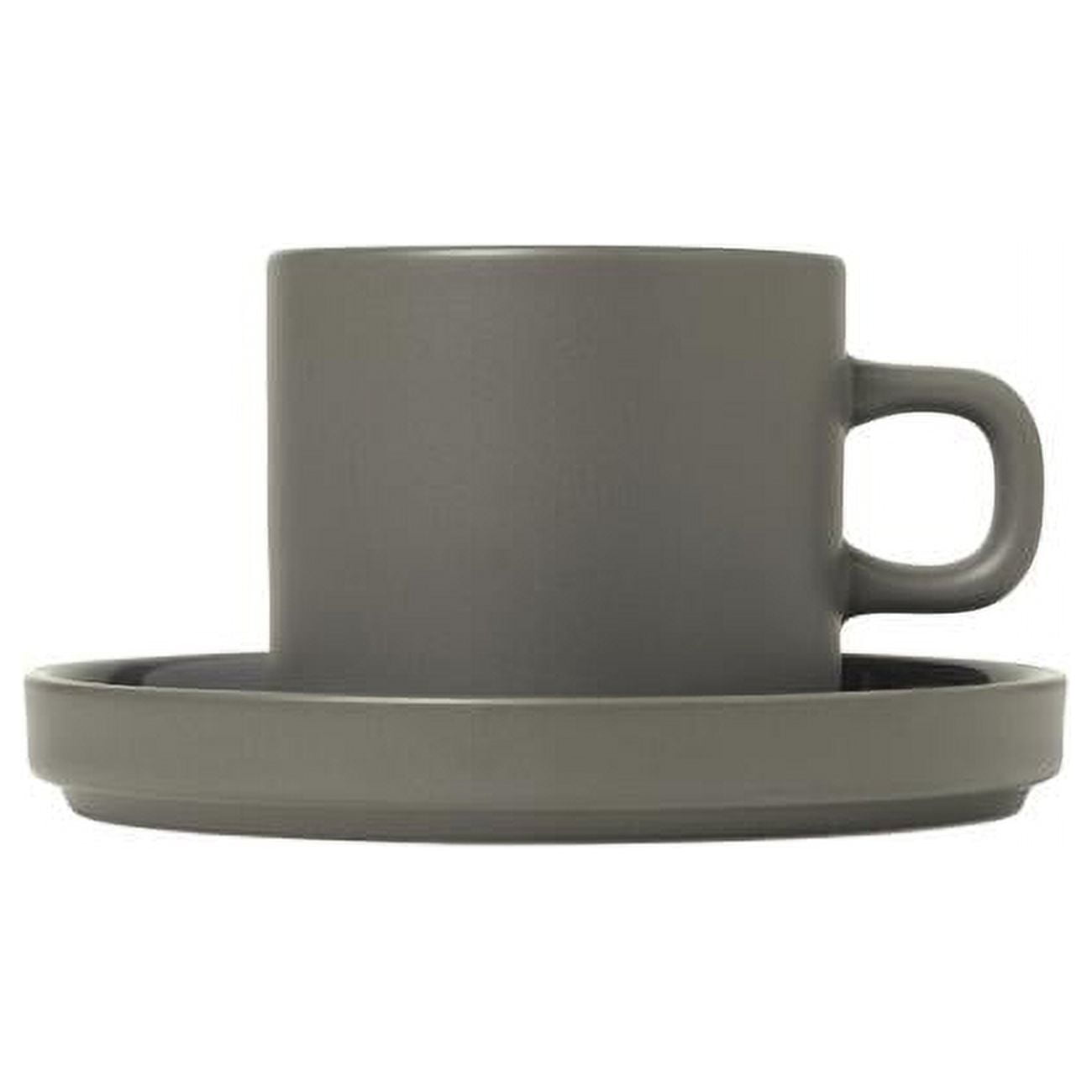 Picture of Blomus 63974 7 oz Pilar Coffee Cups with Saucers&#44; Pewter