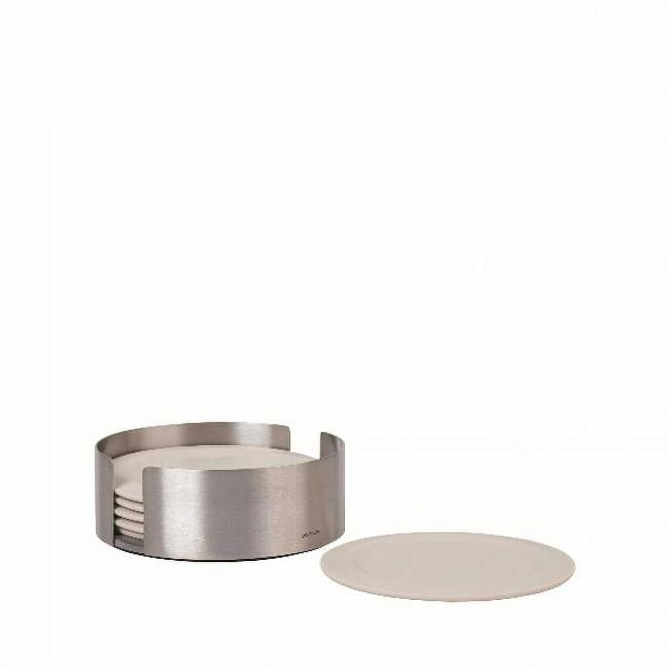 Picture of Blomus 64065 Lareto Silicone Coasters with Stainless Steel Holder, Moonbeam