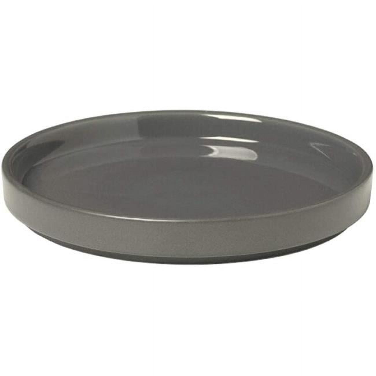 Picture of Blomus 63983.4 Pilar Ceramic Snack Plate&#44; Pewter & Charcoal - Set of 4