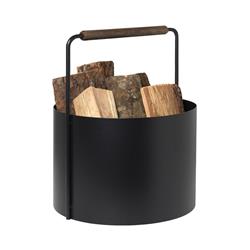 Picture of Blomus 66165 45 x 35 cm Ashi Firewood Basket with Brown Handle