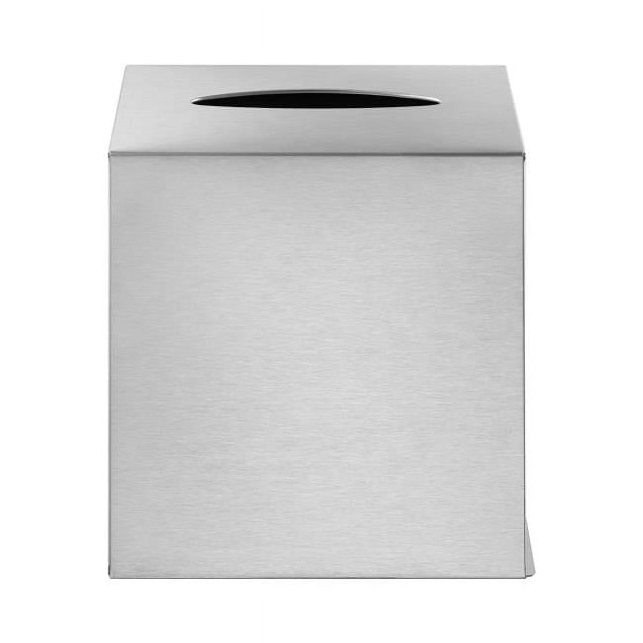 Nexio Boutique Tissue Box Cover, Matte Stainless Steel