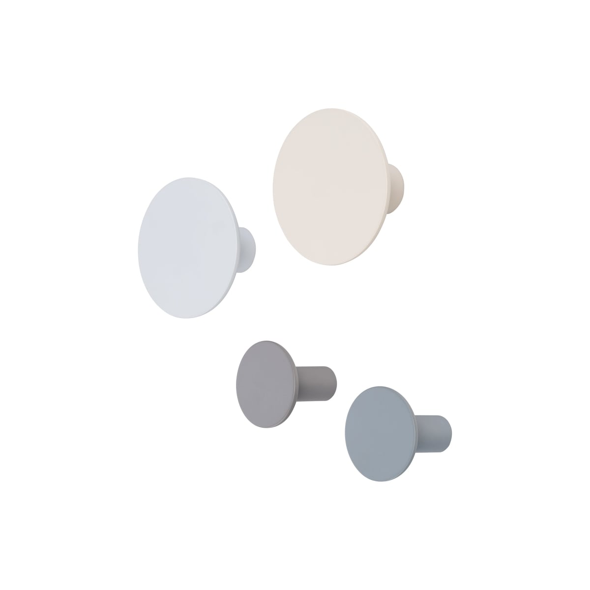 66962 PONTO Wall Hooks - Warm Gray, Tradewinds, Micro Chip, Moonbeam Assorted Colors - Set of 4