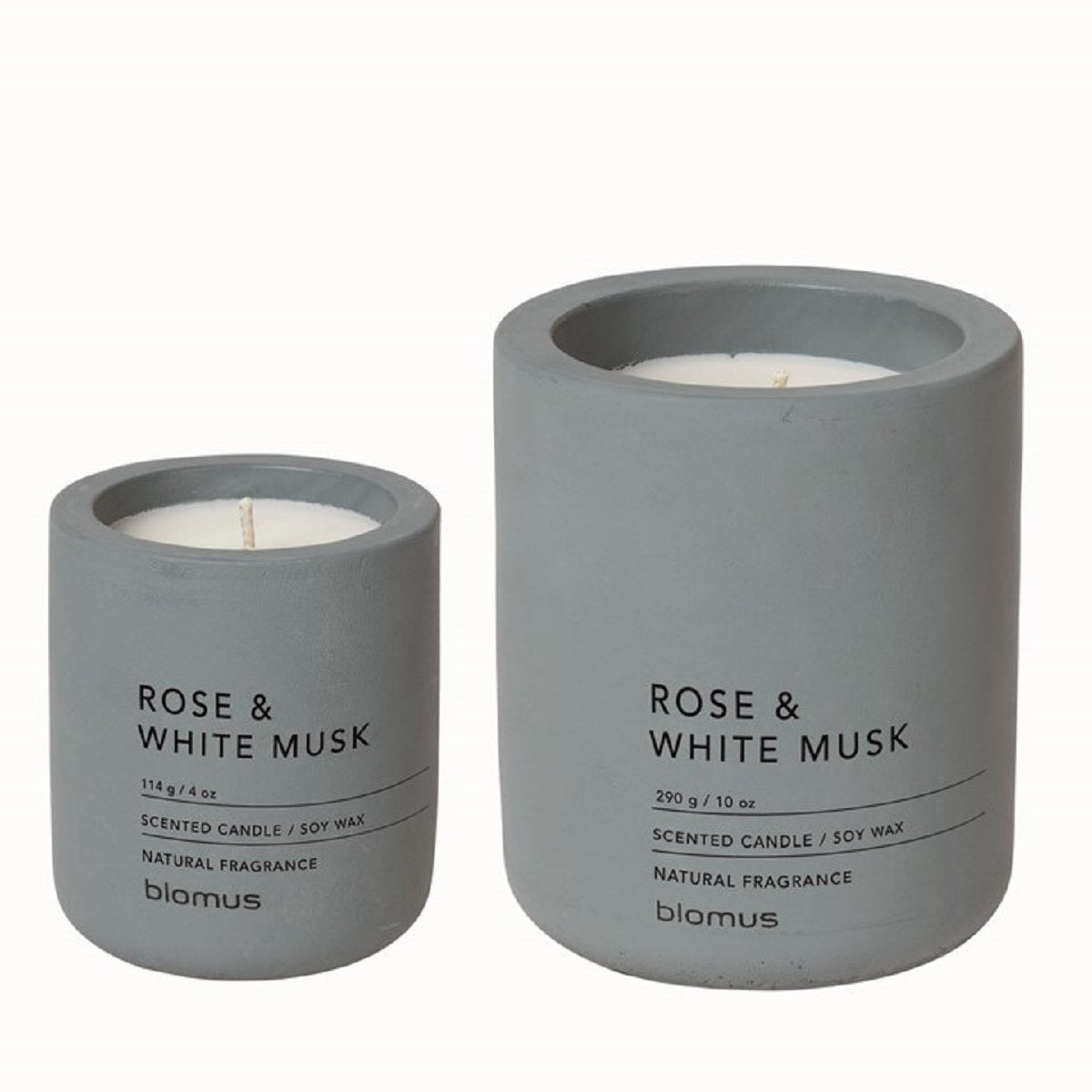 33107 FRAGA Candle Set Container with White Rose & Musk Scent - Flintstone Blue
