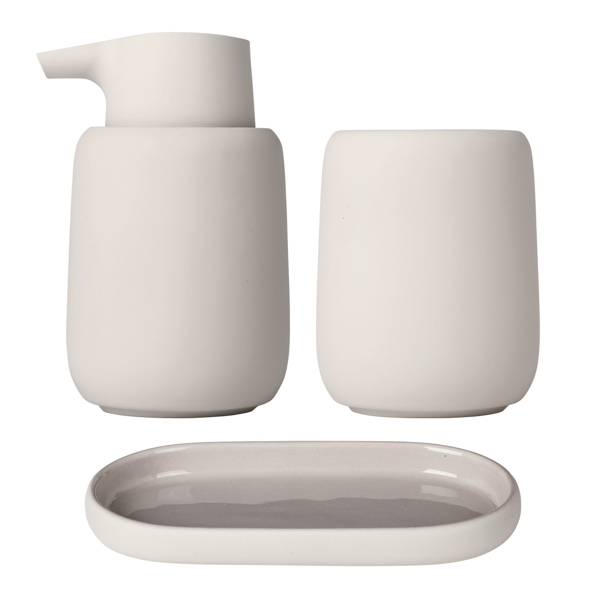 36106 SONO Bathroom Accessory Set - Moonbeam & Beige