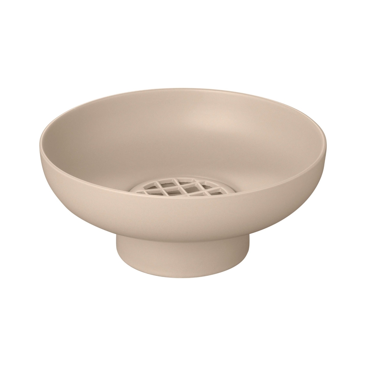 66626 MIYABI Ceramic Vase - Low with Flower Grid - Nomad & Tan - Medium