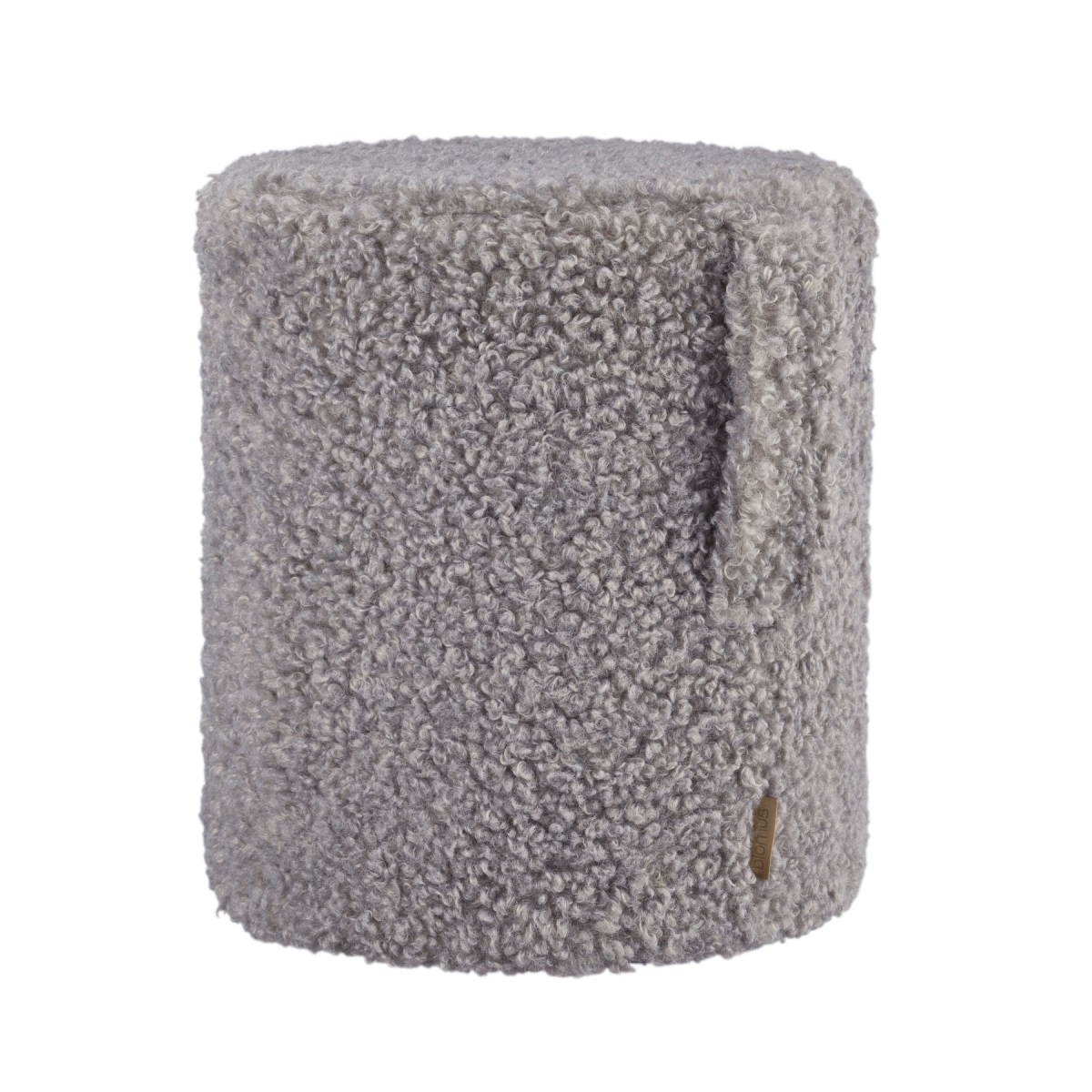 68071 TEDDY Upholstered Pouf - Sharkskin Gray