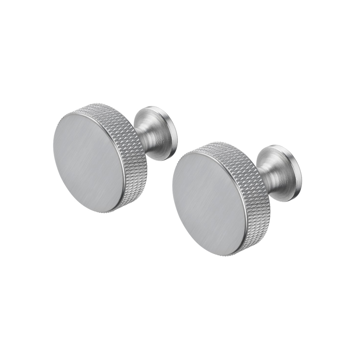 66882 ROF Round Wall Hook - Cabinet Knob - Brushed Stainless - Set of 2